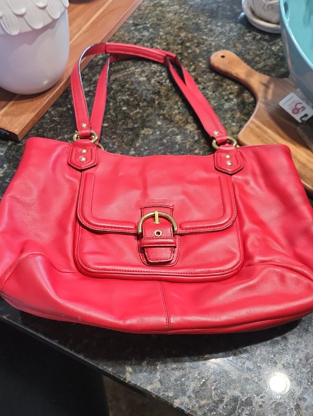 Coach Red Leather Cambell Belle